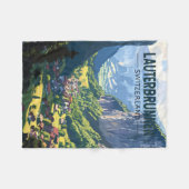 ローテルブルネンスイストラベルアートヴィンテージ フリースブランケット (正面(横))