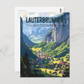 ローテルブルネンスイストラベルアートヴィンテージ ポストカード (正面/裏面)
