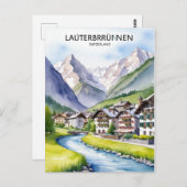 ローテルブルネンスイスヴィンテージトラベルアート ポストカード (正面/裏面)