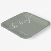 ローテーション書道名聖人Oh男の子ベビーシャワー ペーパープレート (傾斜あり)