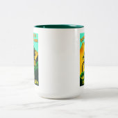 ローディの野生の女の子はマウンテンバイクに乗ってはいけない ツートーンマグカップ (中央)