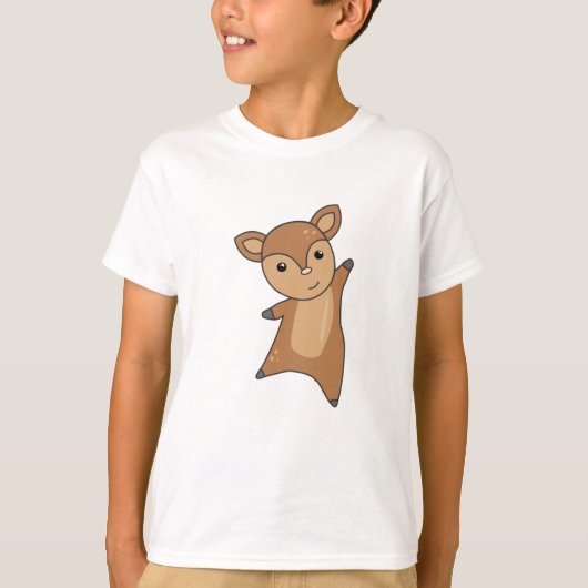 ローディアーガウンかわいい動物の森の茶色子供へ Tシャツ (正面)