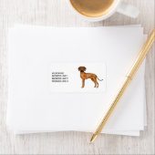 ローデシアンのリッジバックかわいいアフリカライオン犬と文字 ラベル (インサイチュ)