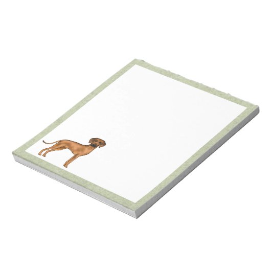 ローデシアンのリッジバックかわいいアフリカライオン犬の緑 ノートパッド (回転)