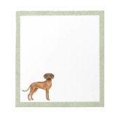 ローデシアンのリッジバックかわいいアフリカライオン犬の緑 ノートパッド (正面)