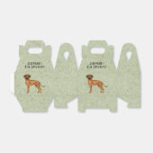 ローデシアンのリッジバックかわいい茶色の犬と文字グリーン フェイバーボックス (折り畳みなし)