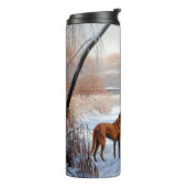 ローデシアンのリッジバックそれを雪のクリスマスに タンブラー (回転左)