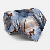 ローデシアンのリッジバックそれを雪のクリスマスに ネクタイ (ロール)