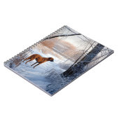 ローデシアンのリッジバックそれを雪のクリスマスに ノートブック (左側)