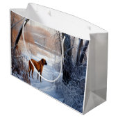 ローデシアンのリッジバックそれを雪のクリスマスに ラージペーパーバッグ (裏面アングル)