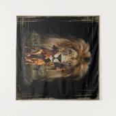 ローデシアンのリッジバックとライオンのタペストリー タペストリー (正面(横))