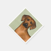 ローデシアンのリッジバックアフリカライオン犬のヘッドグリーン スタンダードカクテルナプキン (角)