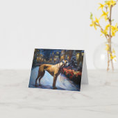 ローデシアンのリッジバッククリスマスフェスティバルシーズン カード (黄色い花)