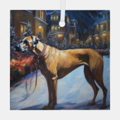 ローデシアンのリッジバッククリスマスフェスティバルシーズン ガラスオーナメント (裏面)