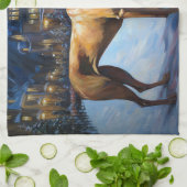 ローデシアンのリッジバッククリスマスフェスティバルシーズン キッチンタオル (折り畳み)