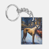 ローデシアンのリッジバッククリスマスフェスティバルシーズン キーホルダー (正面左)