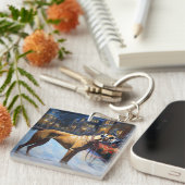 ローデシアンのリッジバッククリスマスフェスティバルシーズン キーホルダー (正面右)