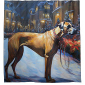 ローデシアンのリッジバッククリスマスフェスティバルシーズン シャワーカーテン (正面)