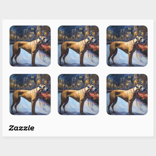 ローデシアンのリッジバッククリスマスフェスティバルシーズン スクエアシール (シート)