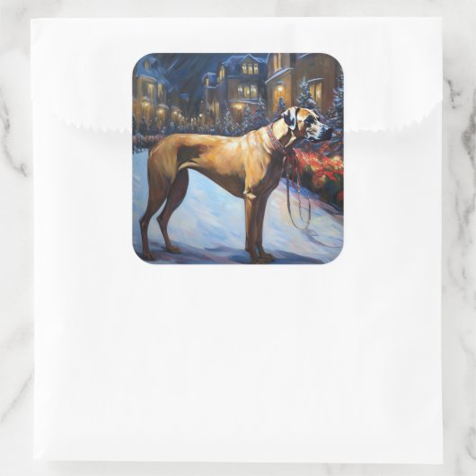 ローデシアンのリッジバッククリスマスフェスティバルシーズン スクエアシール (バッグ)