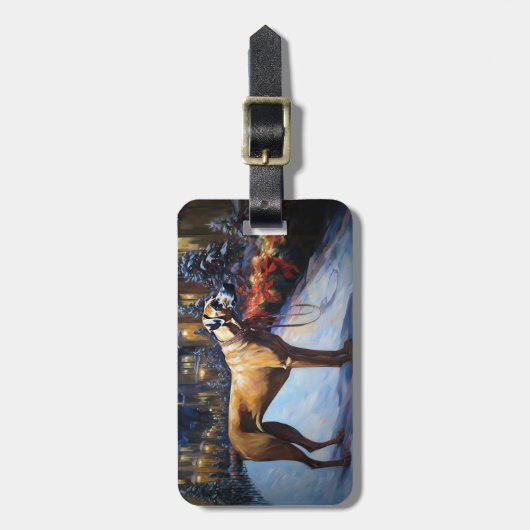 ローデシアンのリッジバッククリスマスフェスティバルシーズン ラゲッジタグ (正面縦)