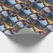 ローデシアンのリッジバッククリスマスフェスティバルシーズン ラッピングペーパー (角)