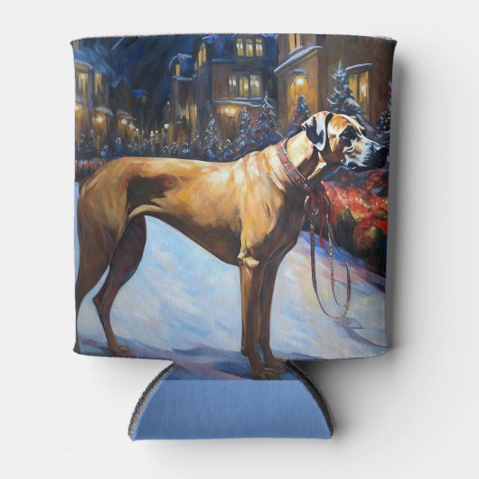 ローデシアンのリッジバッククリスマスフェスティバルシーズン 缶クーラー (正面)