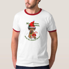 ローデシアンのリッジバッククリスマスプレゼント Tシャツ