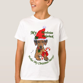 ローデシアンのリッジバッククリスマスプレゼント Tシャツ