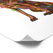 ローデシアンのリッジバッククリスマスライトクリスマスドッグラブ ポスター (角)