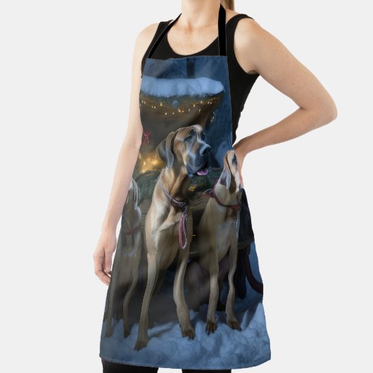 ローデシアンのリッジバックスノイそりのクリスマスデコール エプロン (インサイチュ)