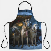 ローデシアンのリッジバックスノイそりのクリスマスデコール エプロン (正面)