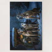 ローデシアンのリッジバックスノイそりのクリスマスデコール ジグソーパズル (縦)