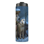 ローデシアンのリッジバックスノイそりのクリスマスデコール タンブラー (正面)