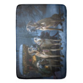 ローデシアンのリッジバックスノイそりのクリスマスデコール バスマット (正面縦)