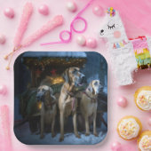 ローデシアンのリッジバックスノイそりのクリスマスデコール ペーパープレート (パーティー)