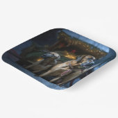 ローデシアンのリッジバックスノイそりのクリスマスデコール ペーパープレート (傾斜あり)