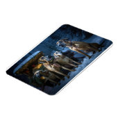 ローデシアンのリッジバックスノイそりのクリスマスデコール マグネット (左側)