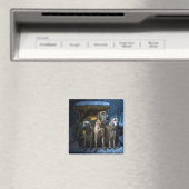 ローデシアンのリッジバックスノイそりのクリスマスデコール マグネット (インサイチュ (食洗機))