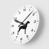 ローデシアンのリッジバックドッグシルエット ラウンド壁時計 (傾斜)