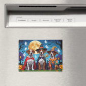 ローデシアンのリッジバックドッグズパンプキンハロウィンおもしろい マグネット (インサイチュ (食洗機))