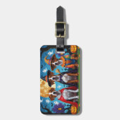 ローデシアンのリッジバックドッグズパンプキンハロウィンおもしろい ラゲッジタグ (正面縦)