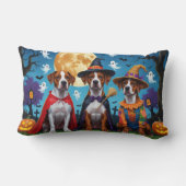 ローデシアンのリッジバックドッグズパンプキンハロウィンおもしろい ランバークッション (裏面)