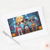 ローデシアンのリッジバックドッグズパンプキンハロウィンおもしろい 長方形シール (封筒)