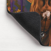 ローデシアンのリッジバックドッグハロウィンウィッチカボチャ マウスパッド (コーナー)