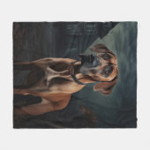 ローデシアンのリッジバックハロウィーン怖 フリースブランケット (正面(横))