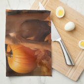 ローデシアンのリッジバックパピーオータムデライトカボチャ キッチンタオル (四つ折り)