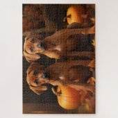 ローデシアンのリッジバックパピーオータムデライトカボチャ ジグソーパズル (縦)