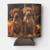 ローデシアンのリッジバックパピーオータムデライトカボチャ 缶クーラー (正面)