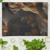 ローデシアンのリッジバックパンプキンハロウィーン怖 キッチンタオル (折り畳み)